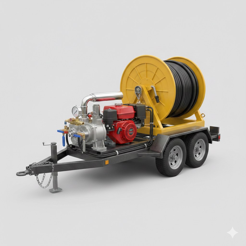 high pressure water jet illustration